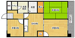 第2田寅ビル 3階3DKの間取り