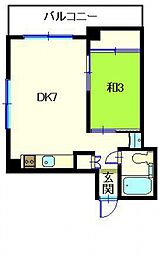ドリームコーポ平和苑 5階1DKの間取り