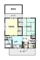 森田アパート 1階2Kの間取り