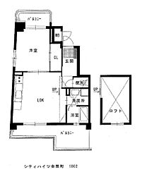 シティハイツ金屋町 10階1LDKの間取り