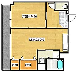 平岩ビル 3階1LDKの間取り