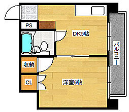 木原・住吉ビル 2階1DKの間取り