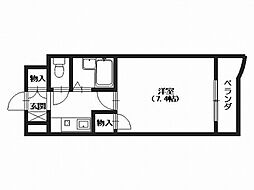 ソレーユ西山 3階1Kの間取り