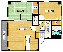 フォブールトロワ向井 3階2LDKの間取り