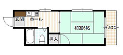 金村ビル 2階1DKの間取り