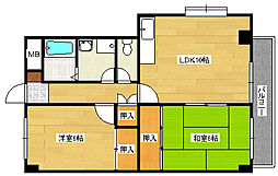 パル石原 3階2LDKの間取り
