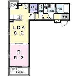 コンテIII　祇園 2階1LDKの間取り