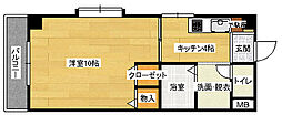 フレーバー 4階1Kの間取り