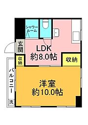 長谷コーポ 106 1階1LDKの間取り