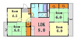 ピアパレス高須 4階4LDKの間取り