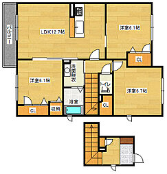 Refisia Garden上安 II番館 2階3LDKの間取り