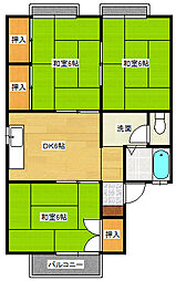 セジュール湯浅 2階3DKの間取り