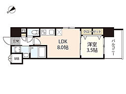 S-RESIDENCE空港通りawesome 4階1LDKの間取り
