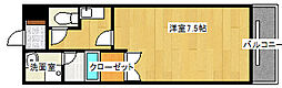 コーボレーション草津 3階1Kの間取り