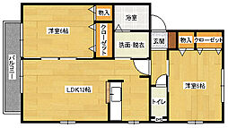 メゾン四季弐番館 1階2LDKの間取り