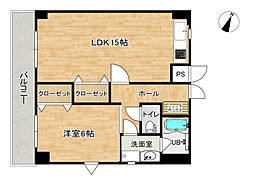 古江駅前ビル 5階1LDKの間取り