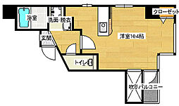 グランマーレ16 9階ワンルームの間取り