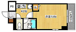 第2片山ビル 5階1Kの間取り