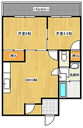 第3松本マンション 3階2LDKの間取り