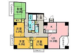 ヒルズアーバンI番館 7階4LDKの間取り