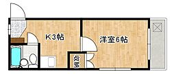 Michiroom長束 1Kの間取図画像
