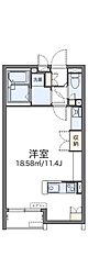 レオネクストソシアル 1階ワンルームの間取り