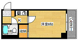 メゾン南竹屋 2階1Kの間取り