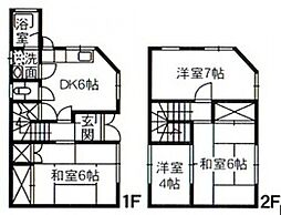 島津貸家 1階4DKの間取り