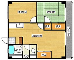 三保マンション 3階2LDKの間取り