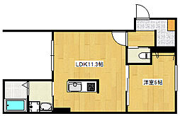 Lien翠 3階1LDKの間取り