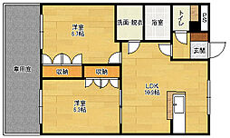 ラペル・シャトー 1階2LDKの間取り