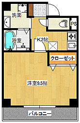 Ｊ・Ｈ的場 5階1Kの間取り