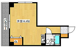ハイツ大下 4階ワンルームの間取り