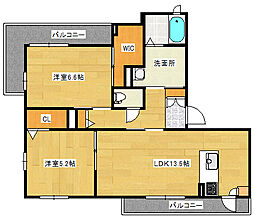 ヴィラ　くらら 3階2LDKの間取り