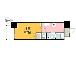 フレッド 2階1Kの間取り