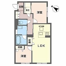 ファミーユシャトー 103 1階2LDKの間取り