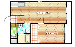 第5タナカビル 4階1LDKの間取り