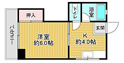 第一田万里ビル 3階1Kの間取り