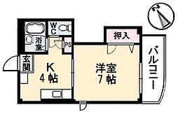 PASTORALE 1階1Kの間取り