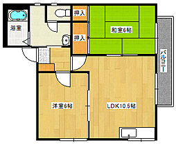 フレグランス草津東 2階2LDKの間取り
