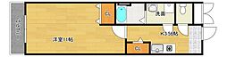 コンフォート緑井 1階1Kの間取り