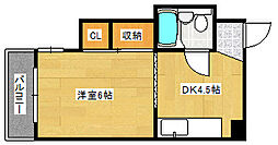 井上ビル 3階1DKの間取り
