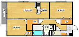 リオッサ 1階2LDKの間取り