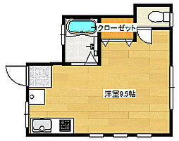 高野アパート 1階ワンルームの間取り