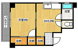 上原ビル 3階1DKの間取り