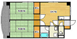 コーポ米沢 1階2DKの間取り