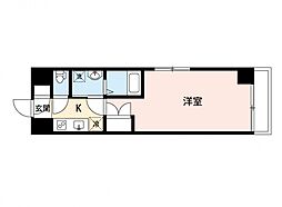 リラックス三篠町ビル 8階1Kの間取り