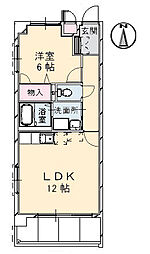 セソワ西川口 1階1LDKの間取り