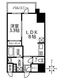 I-STAGE住吉町 8階1LDKの間取り
