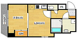 八丁堀iBLD 4階1LDKの間取り